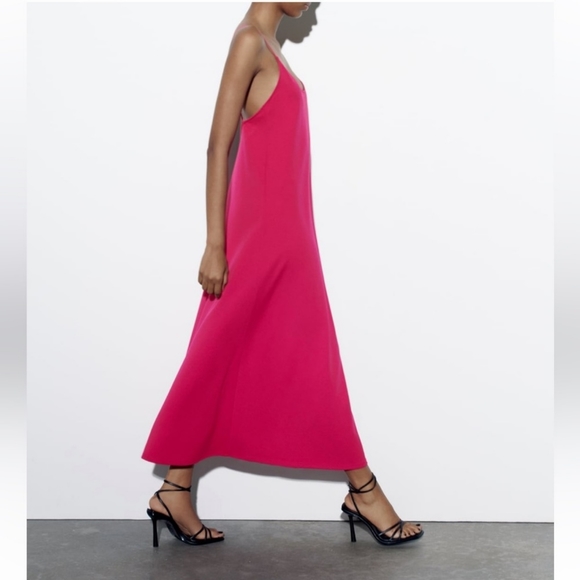 ZARA MIDI DRESS WITH STRAPS - Picture 3 of 7